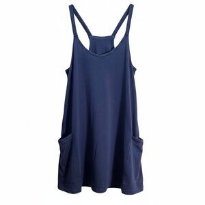 NWOT | Blue Short Sleeve V-Neck Exercise Romper with Pockets | Small